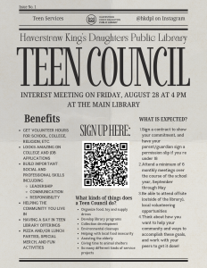teen volunteering teen council flyer