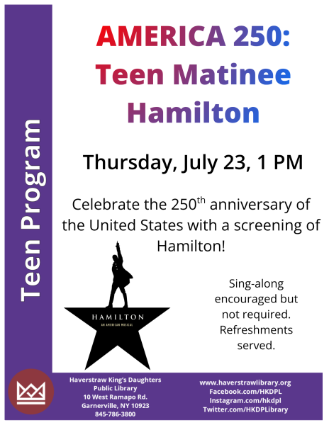 teen matinee program hamilton america 250